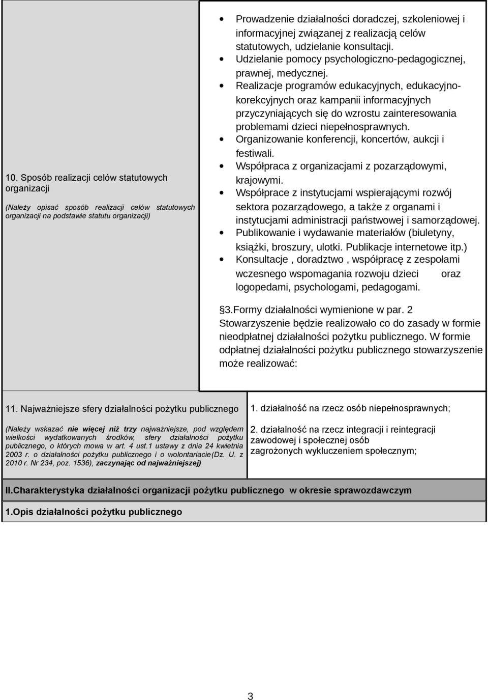 Realizacje programó edukacyjnych, edukacyjnokorekcyjnych oraz kampanii informacyjnych przyczyniających się do zrostu zainteresoania problemami dzieci niepełnospranych.