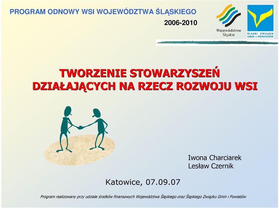 07 Iwona Charciarek Lesław Czernik Program realizowany przy udziale