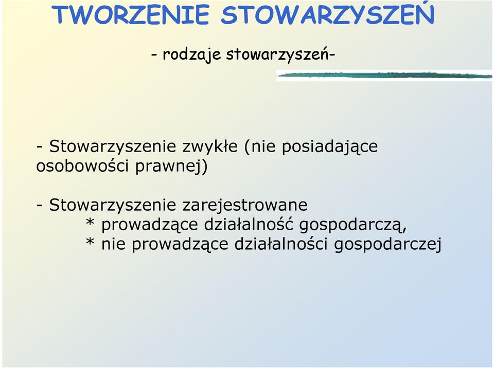 Stowarzyszenie zarejestrowane * prowadzące