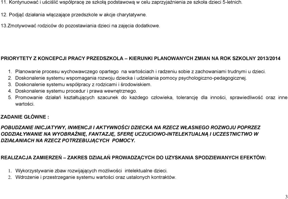 Planowanie procesu wychowawczego opartego na wartościach i radzeniu sobie z zachowaniami trudnymi u dzieci. 2.