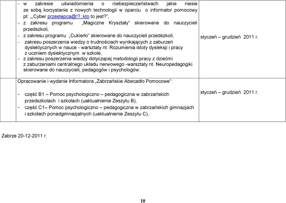 wynikających z zaburzeń dyslektycznych w nauce - warsztaty nt.