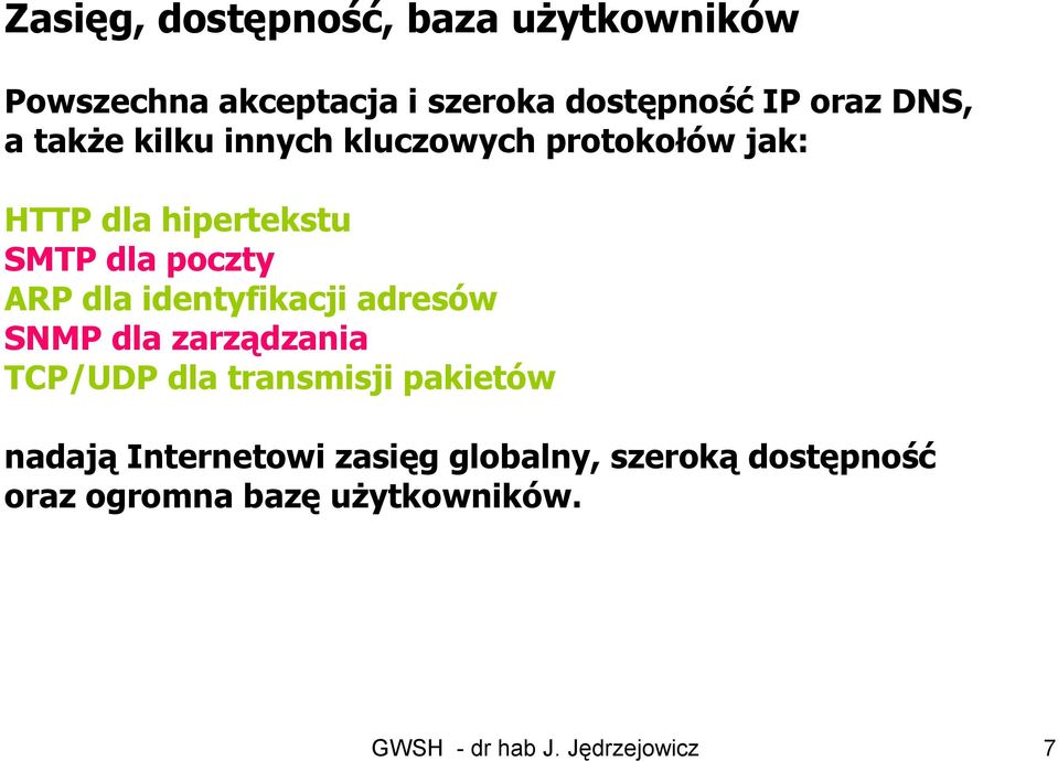 identyfikacji adresów SNMP dla zarządzania TCP/UDP dla transmisji pakietów nadają Internetowi