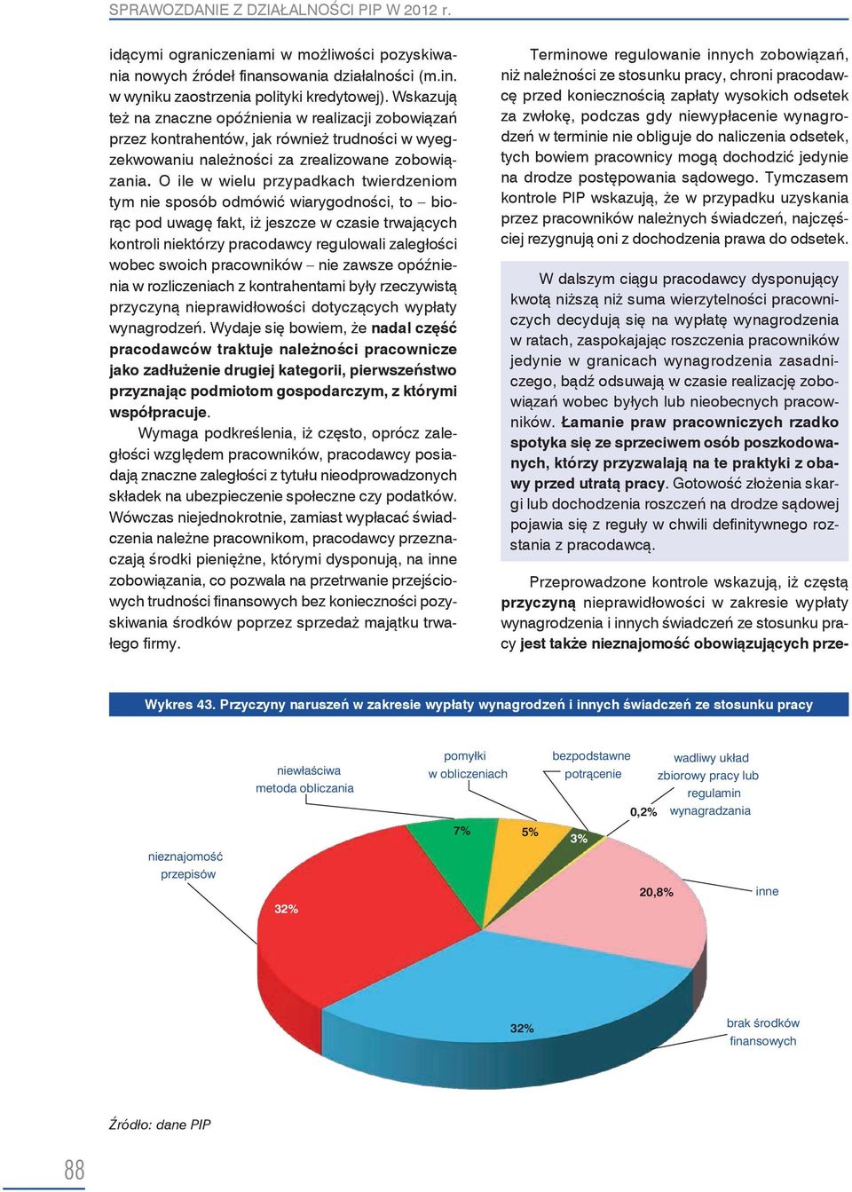 O ile w wielu przypadkach twierdzeniom tym nie sposób odmówić wiarygodności, to biorąc pod uwagę fakt, iż jeszcze w czasie trwających kontroli niektórzy pracodawcy regulowali zaległości wobec swoich