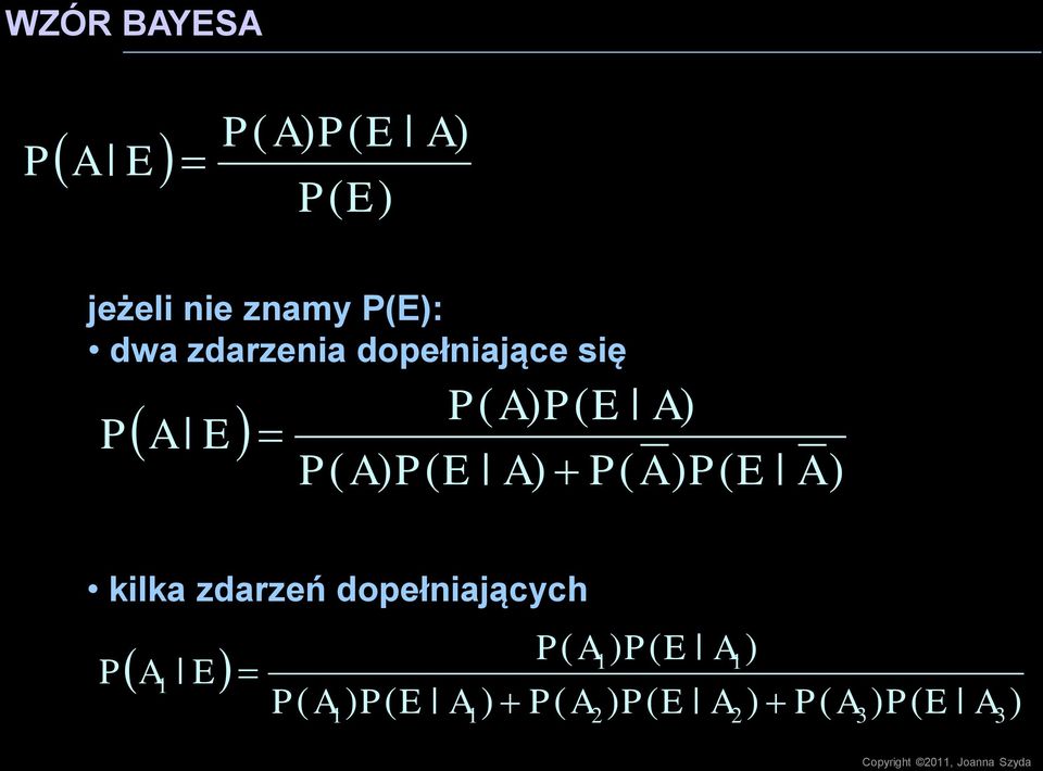 zdarzenia dopełniające się 3 3 2