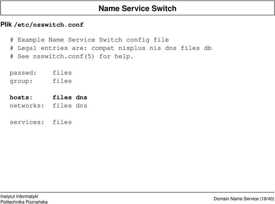 compat nisplus nis dns files db # See nsswitch.conf(5) for help.