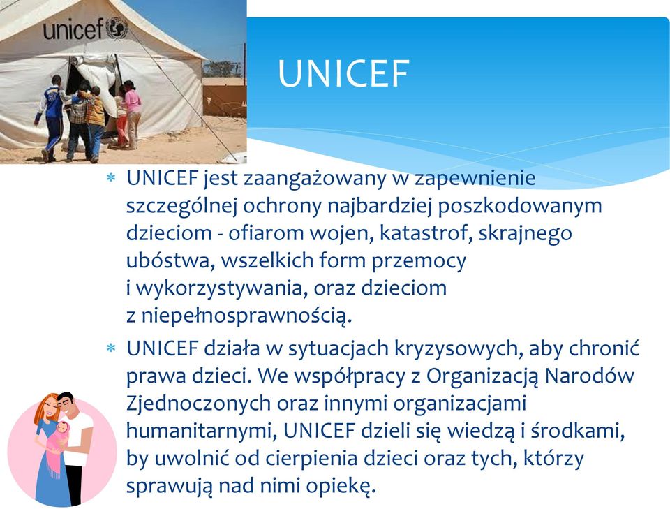 UNICEF działa w sytuacjach kryzysowych, aby chronić prawa dzieci.