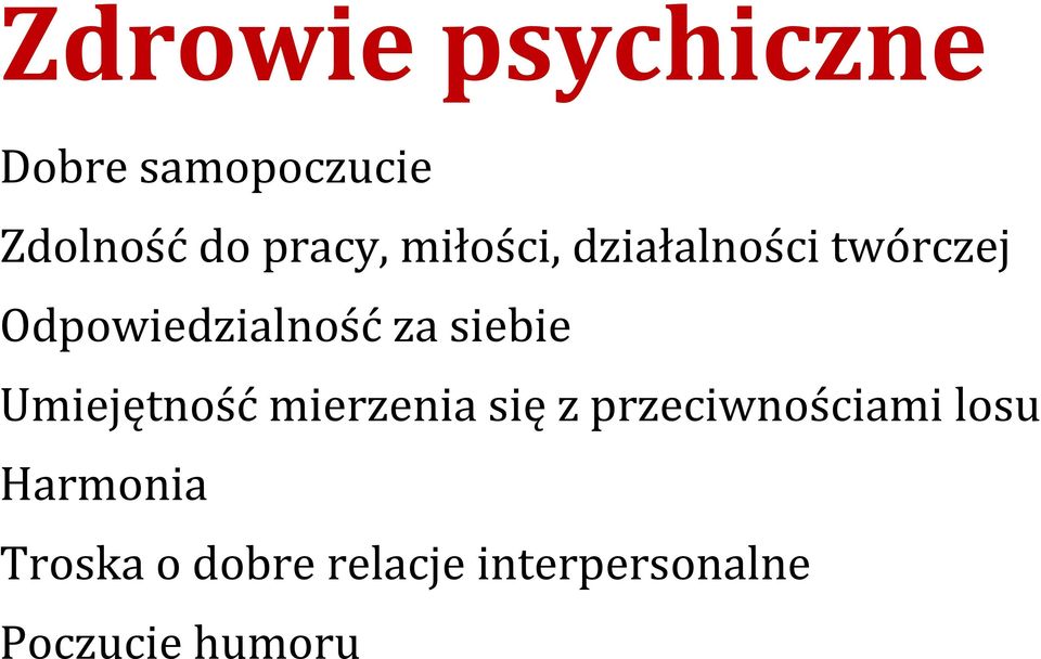 siebie Umiejętność mierzenia się z przeciwnościami losu