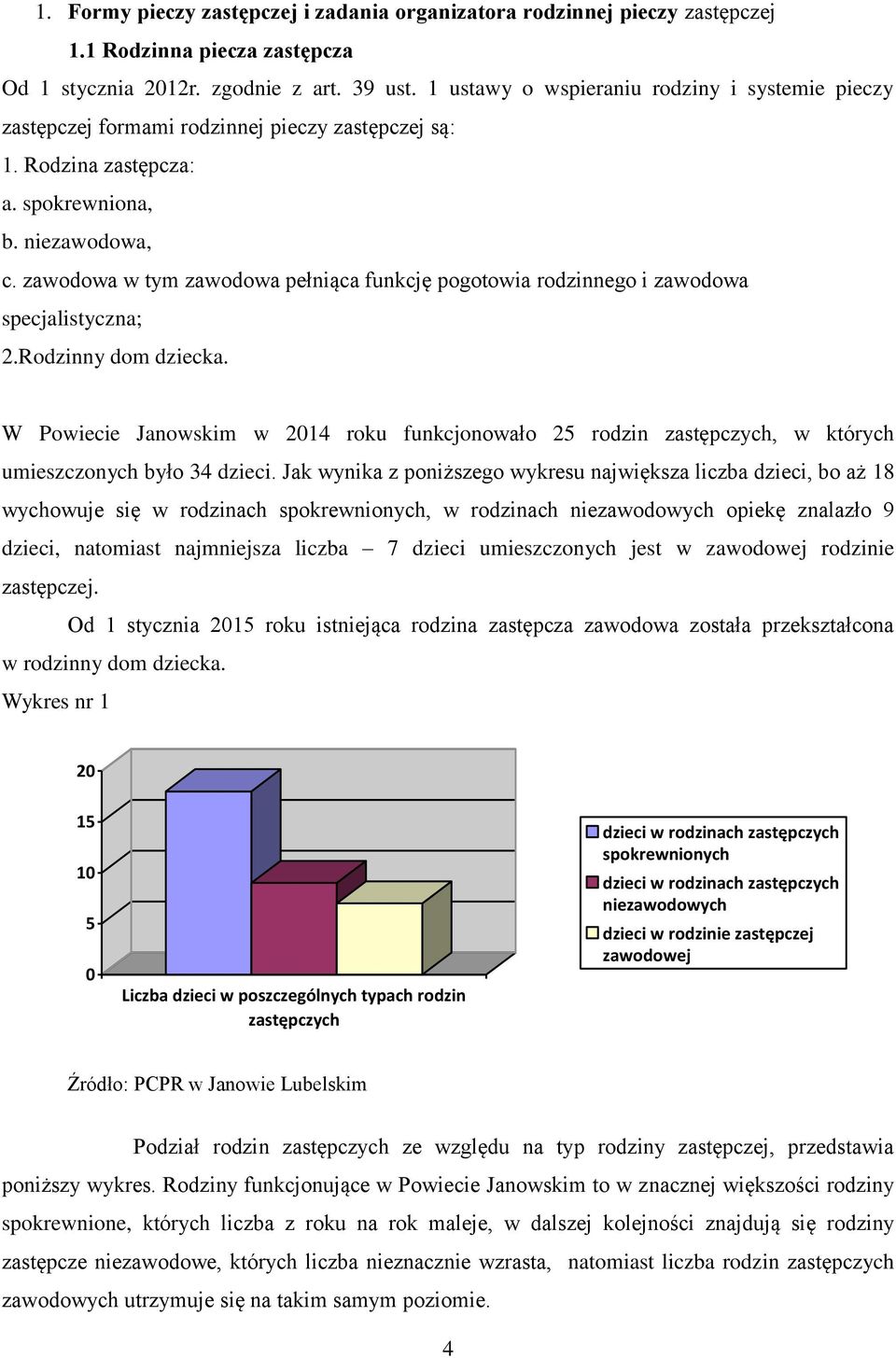 zawodowa w tym zawodowa pełniąca funkcję pogotowia rodzinnego i zawodowa specjalistyczna; 2.Rodzinny dom dziecka.