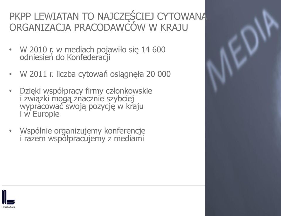 liczba cytowań osiągnęła 20 000 Dzięki współpracy firmy członkowskie i związki mogą