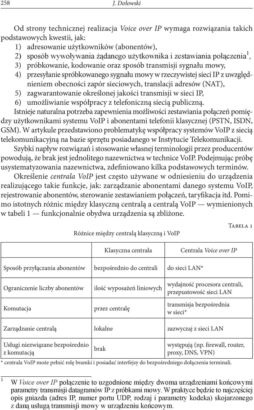 zestawiania połączenia 1, 3) próbkowanie, kodowanie oraz sposób transmisji sygnału mowy, 4) przesyłanie spróbkowanego sygnału mowy w rzeczywistej sieci IP z uwzględnieniem obecności zapór sieciowych,