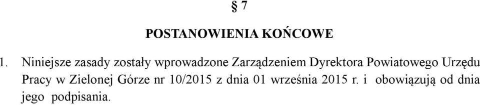 Dyrektora Powiatowego Urzędu Pracy w Zielonej