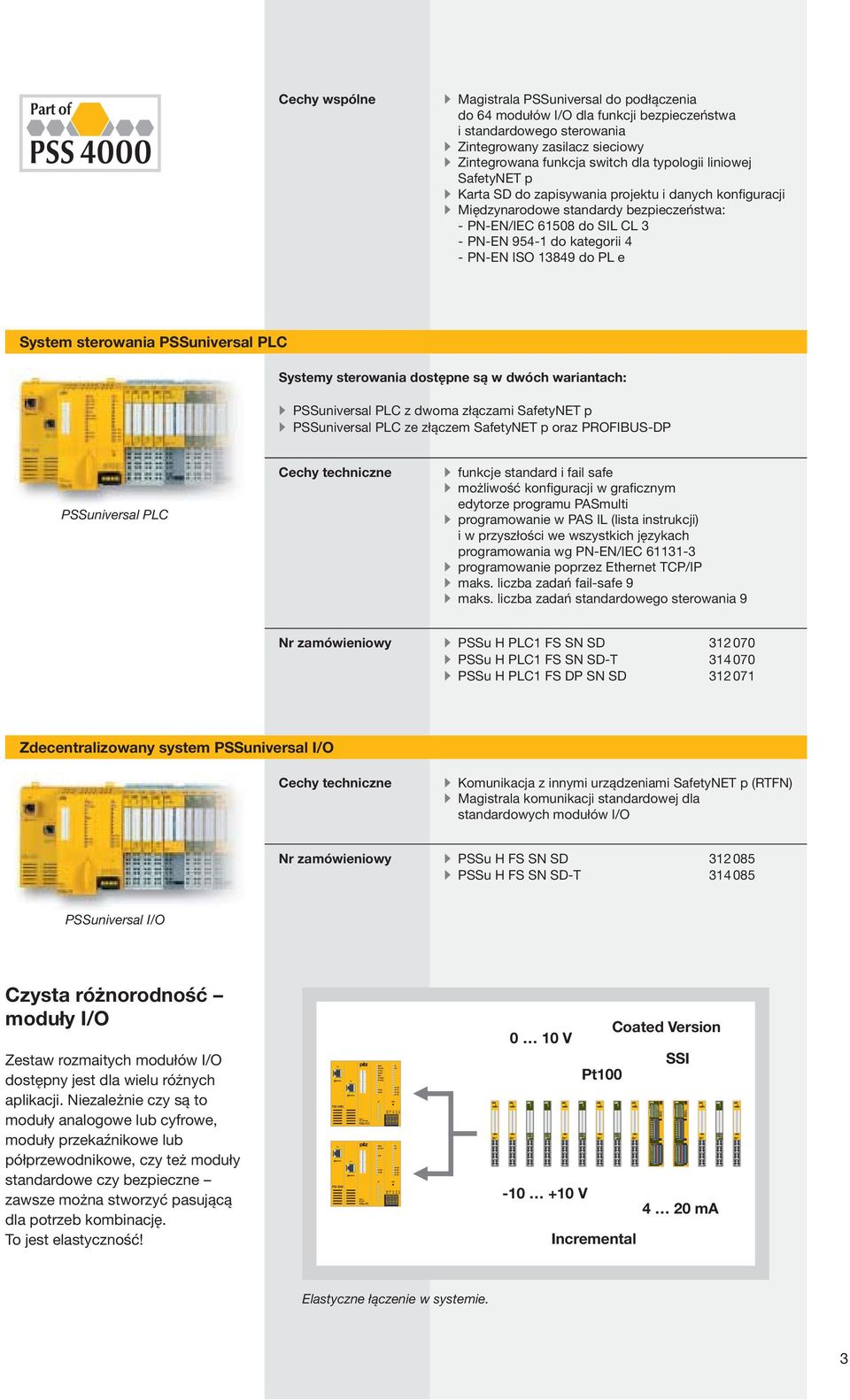 e System sterowania PSSuniversal PLC Systemy sterowania dostępne są w dwóch wariantach: PSSuniversal PLC z dwoma złączami SafetyNET p PSSuniversal PLC ze złączem SafetyNET p oraz PROFIBUS-DP