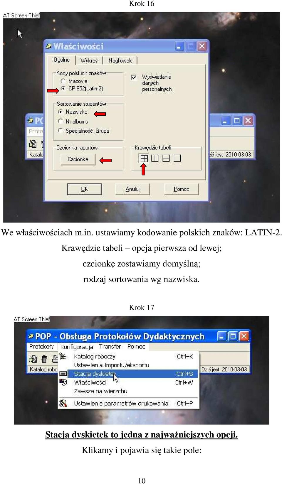 Krawędzie tabeli opcja pierwsza od lewej; czcionkę zostawiamy
