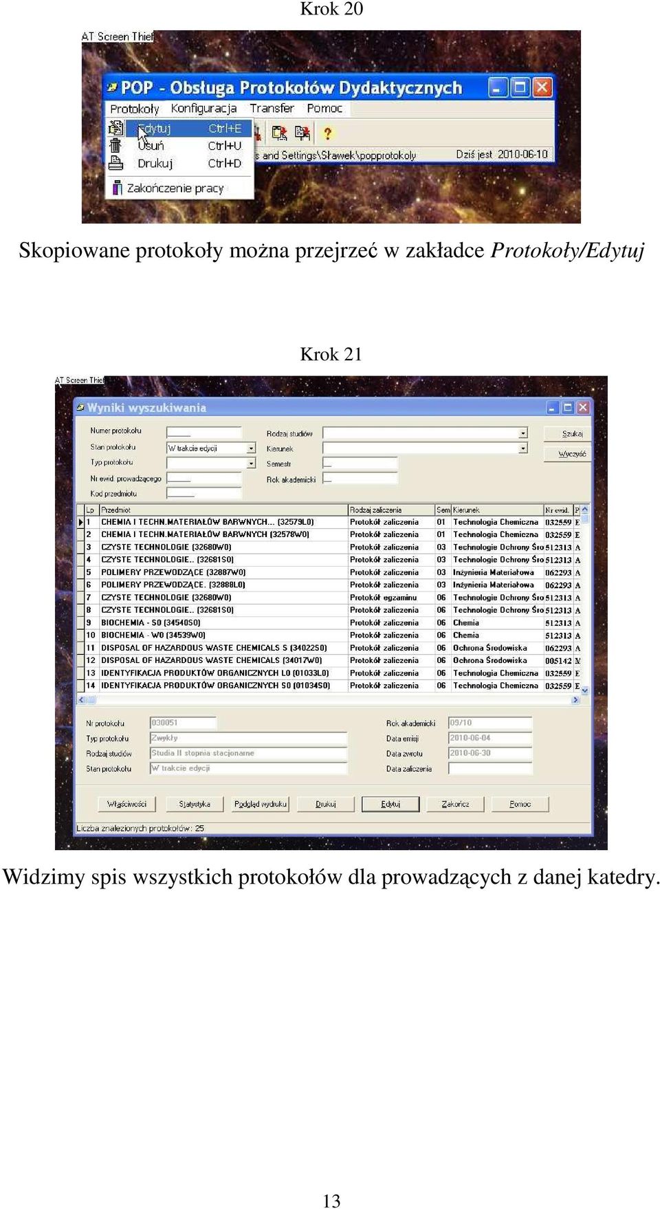 Krok 21 Widzimy spis wszystkich
