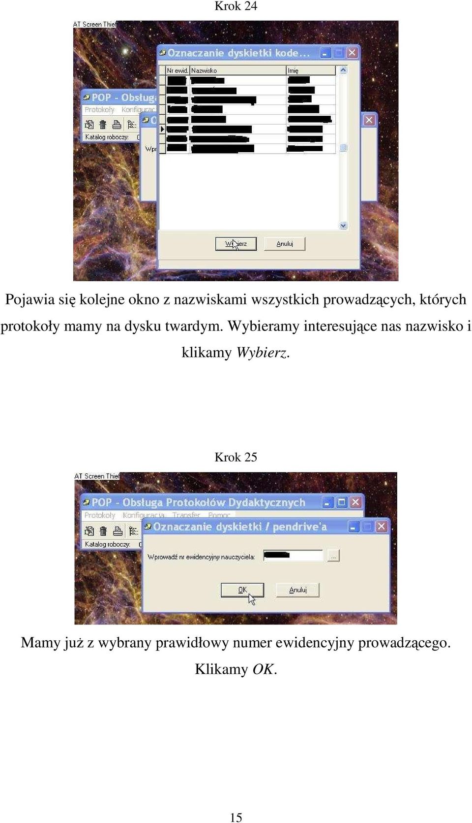 Wybieramy interesujące nas nazwisko i klikamy Wybierz.