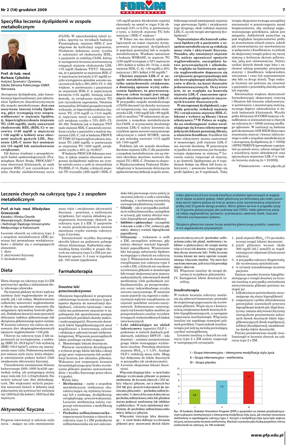 hipertriglicerydemia (stężenie TG 150 mg/dl), mała zawartość cholesterolu HDL (HDL C) w surowicy (<40 mg/dl u mężczyzn i <50 mg/dl u kobiet) oraz obecność małych gęstych LDL.