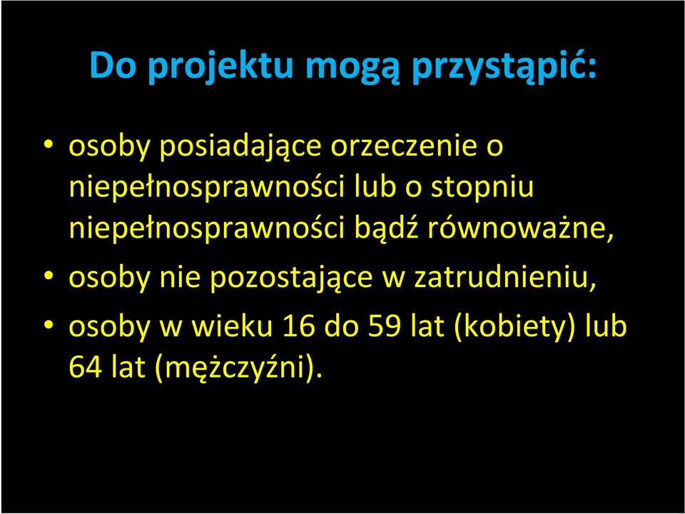 niepełnosprawności bądź równoważne, osoby nie