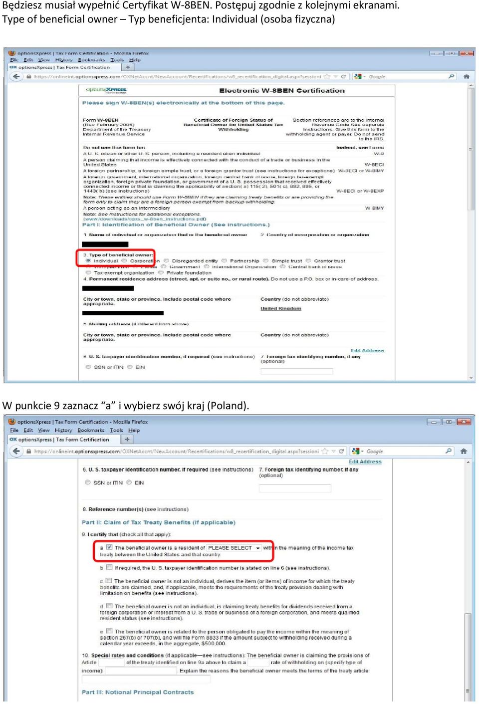 Type of beneficial owner Typ beneficjenta: