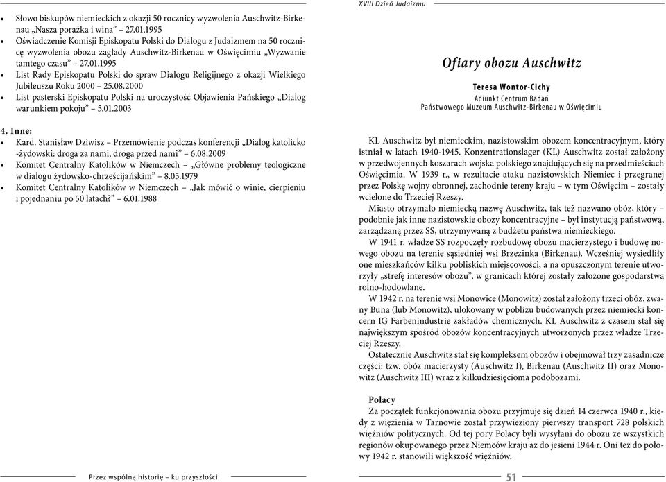 1995 List Rady Episkopatu Polski do spraw Dialogu Religijnego z okazji Wielkiego Jubileuszu Roku 2000 25.08.