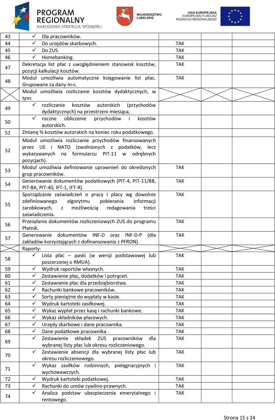 Moduł umożliwia rozliczanie kosztów dydaktycznych, w tym: rozliczanie kosztów autorskich (przychodów 49 dydaktycznych) na przestrzeni miesiąca, roczne obliczenie przychodów i kosztów 50 autorskich.