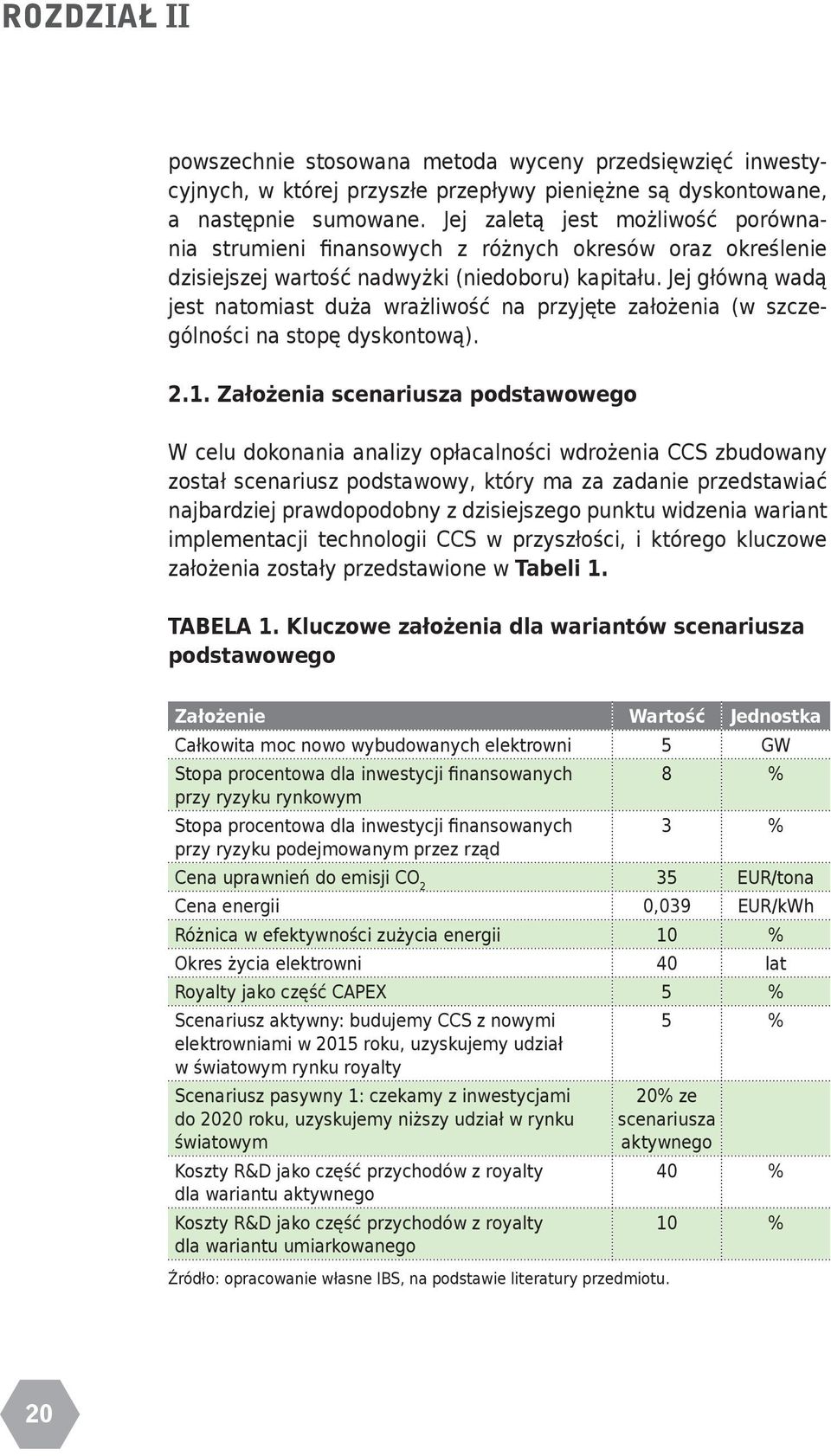 Jej główną wadą jest natomiast duża wrażliwość na przyjęte założenia (w szczególności na stopę dyskontową). 2.1.