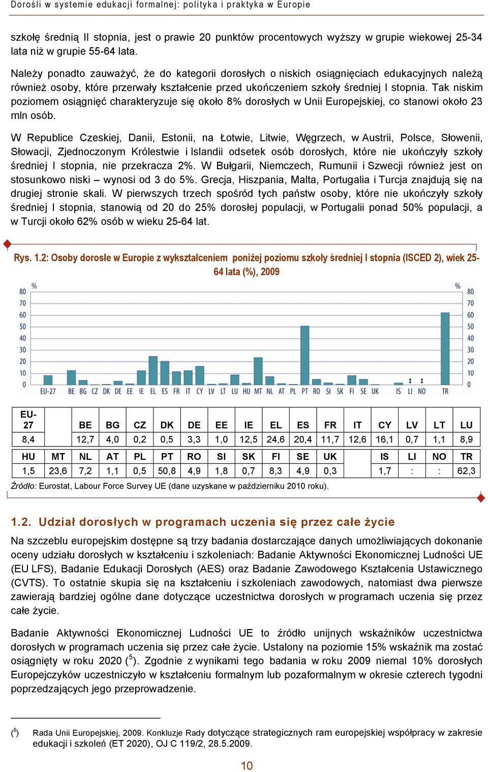 Tak niskim poziomem osiągnięć charakteryzuje się około 8% dorosłych w Unii Europejskiej, co stanowi około 23 mln osób.