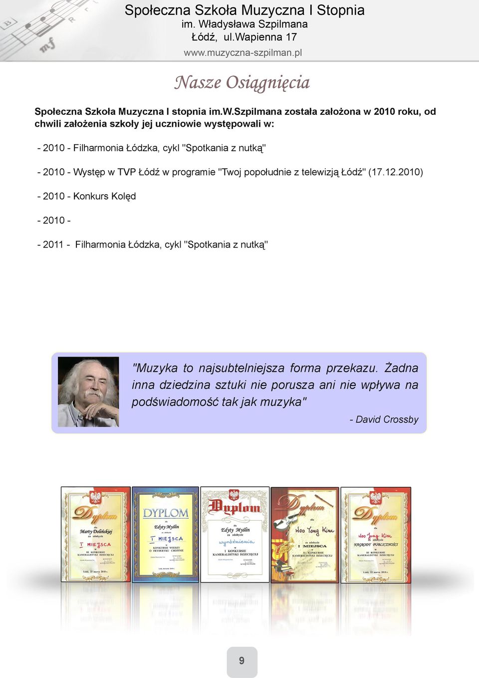 "Spotkania z nutką" 2010 Występ w TVP Łódź w programie "Twoj popołudnie z telewizją Łódź" (17.12.