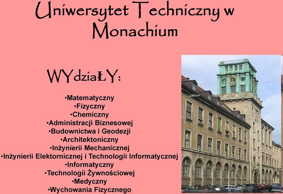 Architektoniczny Inżynierii Mechanicznej Inżynierii Elektornicznej i