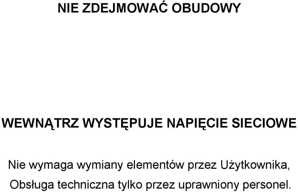 wymiany elementów przez Użytkownika,