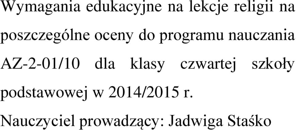 AZ-2-01/10 dla klasy czwartej szkoły