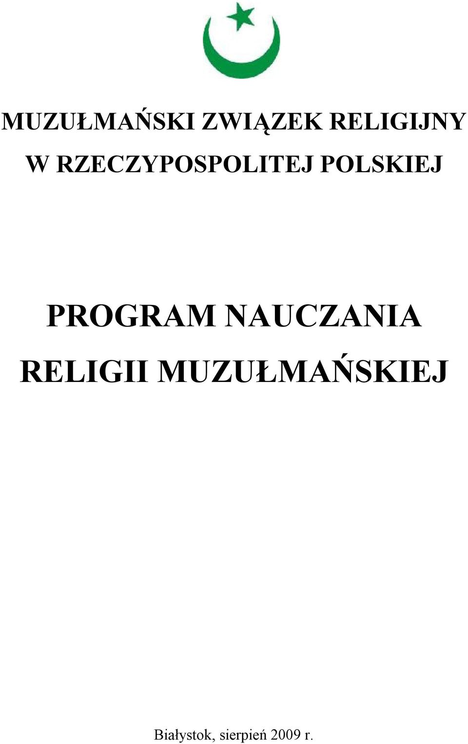 PROGRAM NAUCZANIA RELIGII