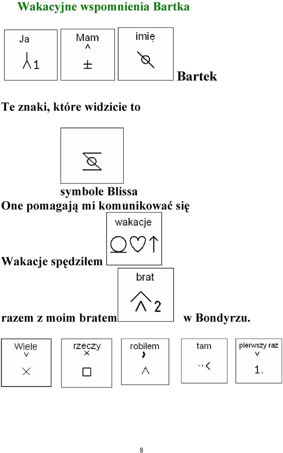 One pomagają mi komunikować się Wakacje