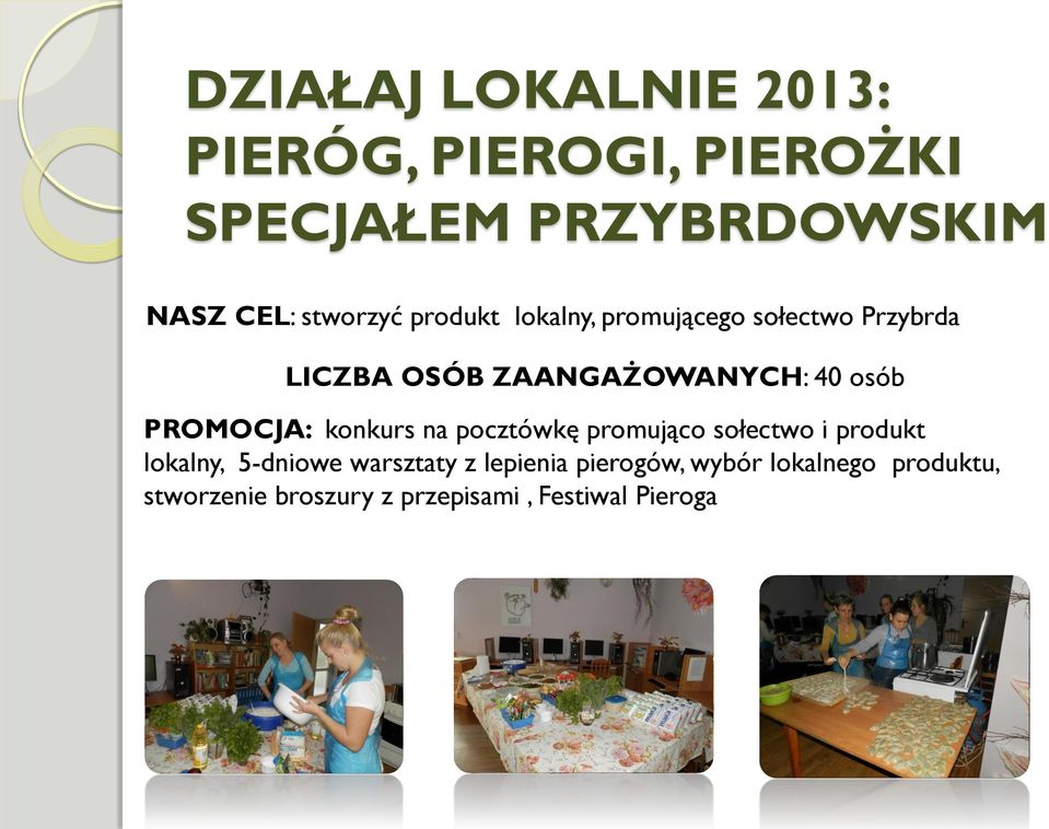 osób PROMOCJA: konkurs na pocztówkę promująco sołectwo i produkt lokalny, 5-dniowe