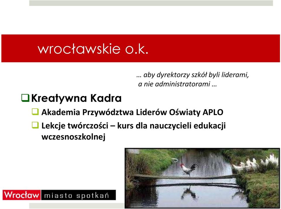 Przywództwa Liderów Oświaty APLO Lekcje