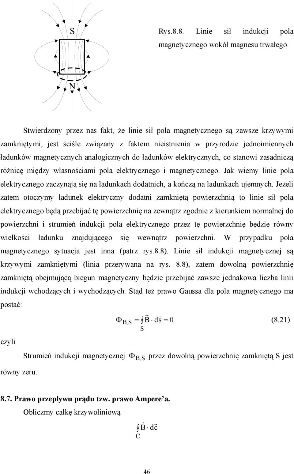 do ładunków elektrycznych, co stanowi zasadniczą różnicę między własnościami pola elektrycznego i magnetycznego.