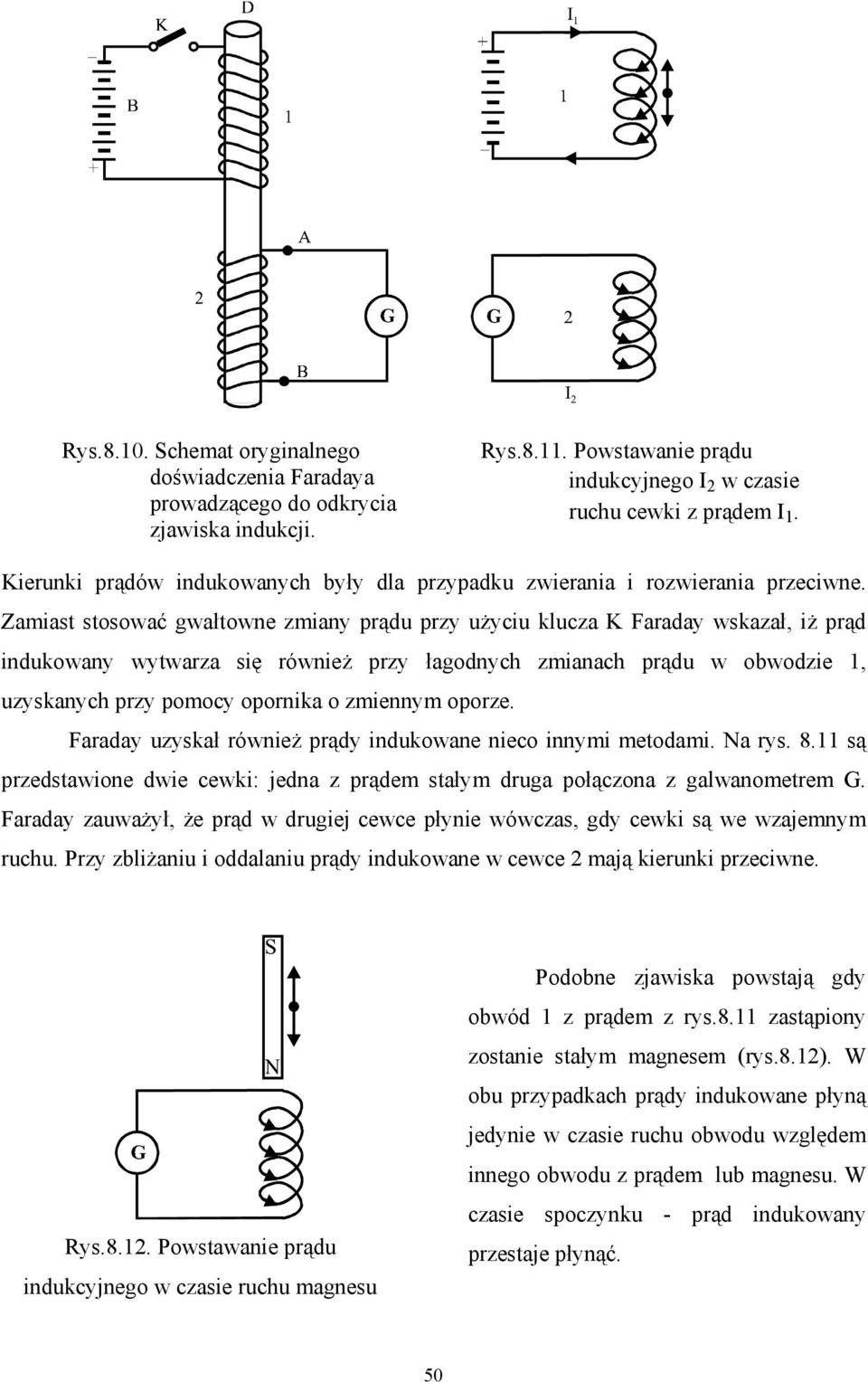 Zamiast stosować gwałtowne zmiany prądu przy użyciu klucza K Faraday wskazał, iż prąd indukowany wytwarza się również przy łagodnych zmianach prądu w obwodzie 1, uzyskanych przy pomocy opornika o