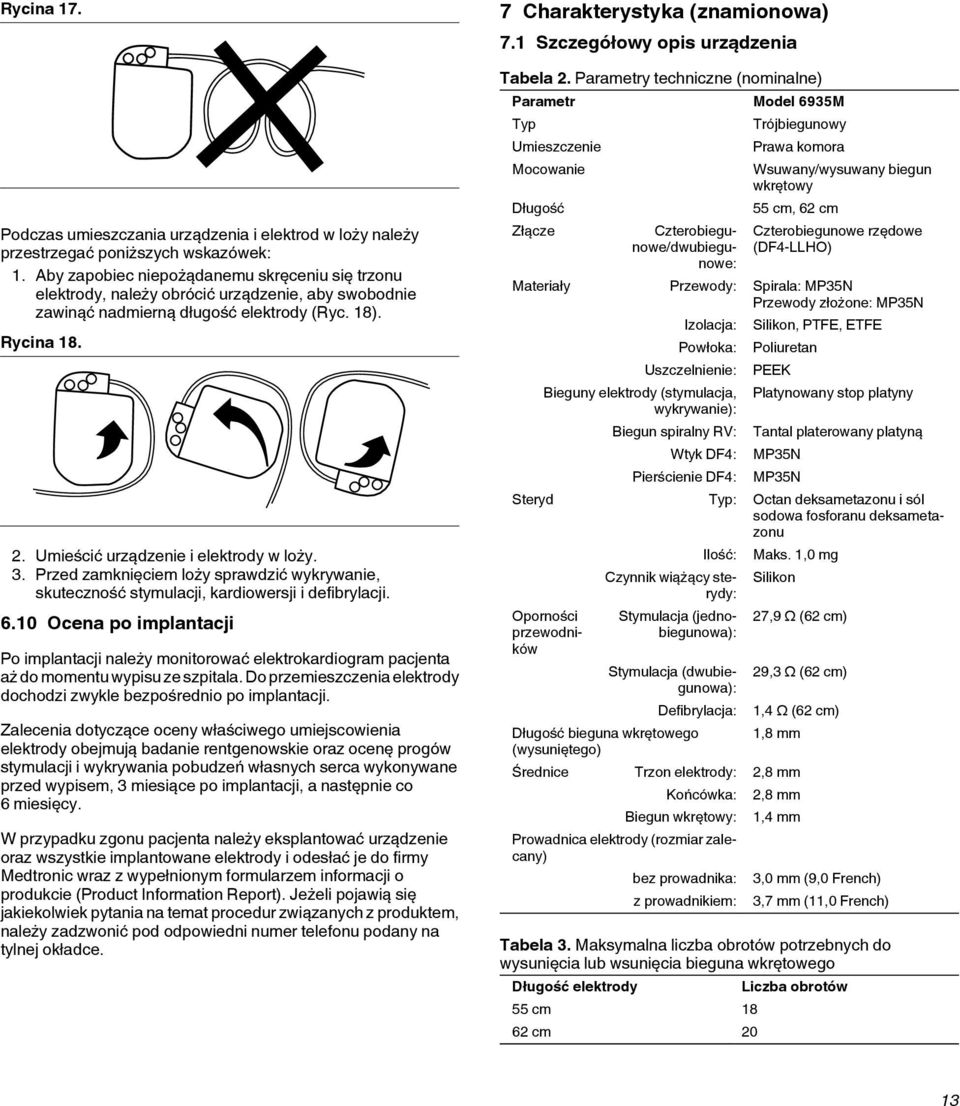 3. Przed zamknięciem loży sprawdzić wykrywanie, skuteczność stymulacji, kardiowersji i defibrylacji. 6.