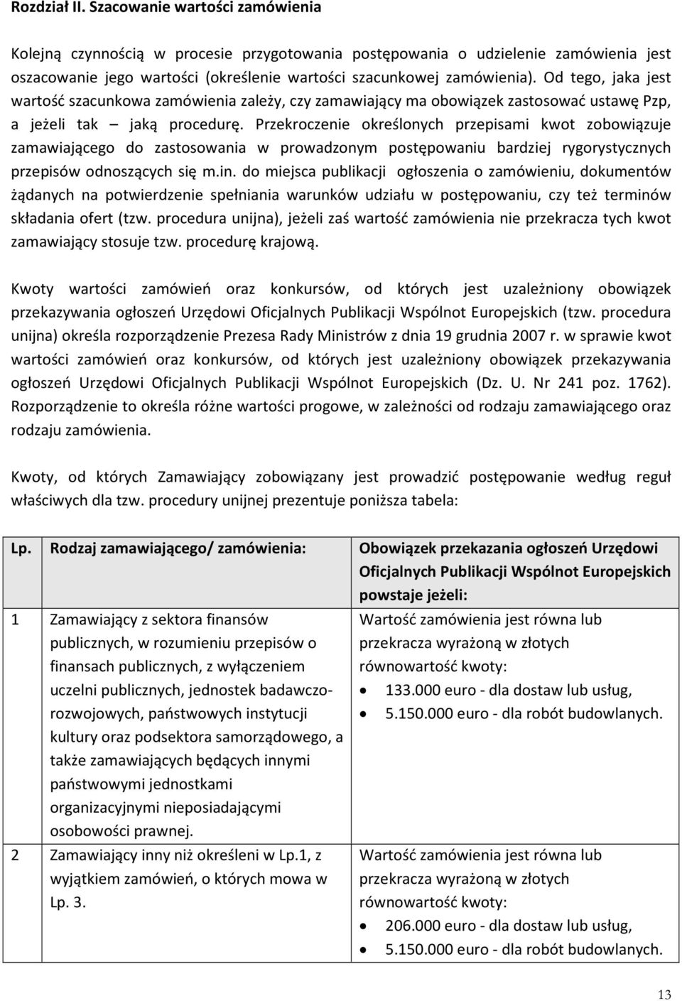 Od tego, jaka jest wartość szacunkowa zamówienia zależy, czy zamawiający ma obowiązek zastosować ustawę Pzp, a jeżeli tak jaką procedurę.