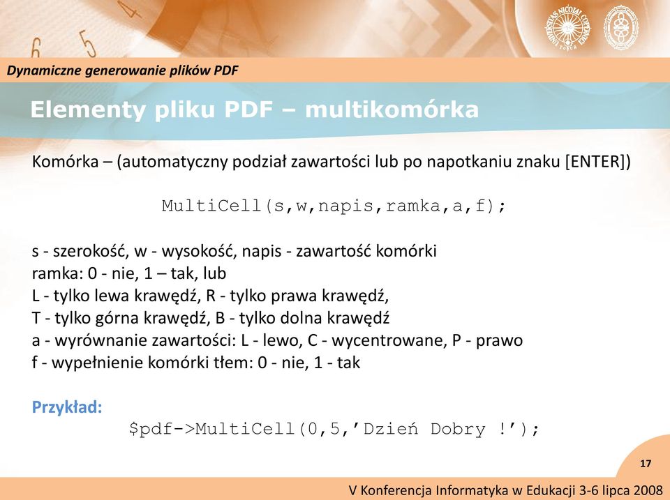 tylko lewa krawędź, R - tylko prawa krawędź, T - tylko górna krawędź, B - tylko dolna krawędź a - wyrównanie