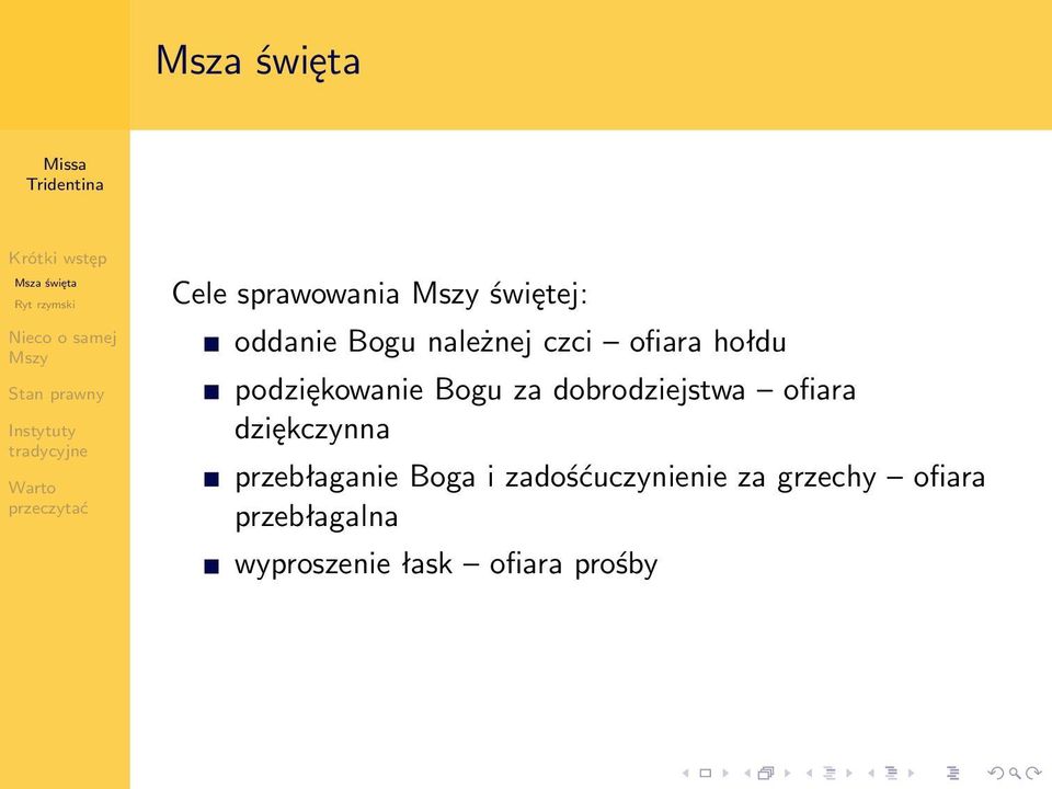 dobrodziejstwa ofiara dziękczynna przebłaganie Boga i