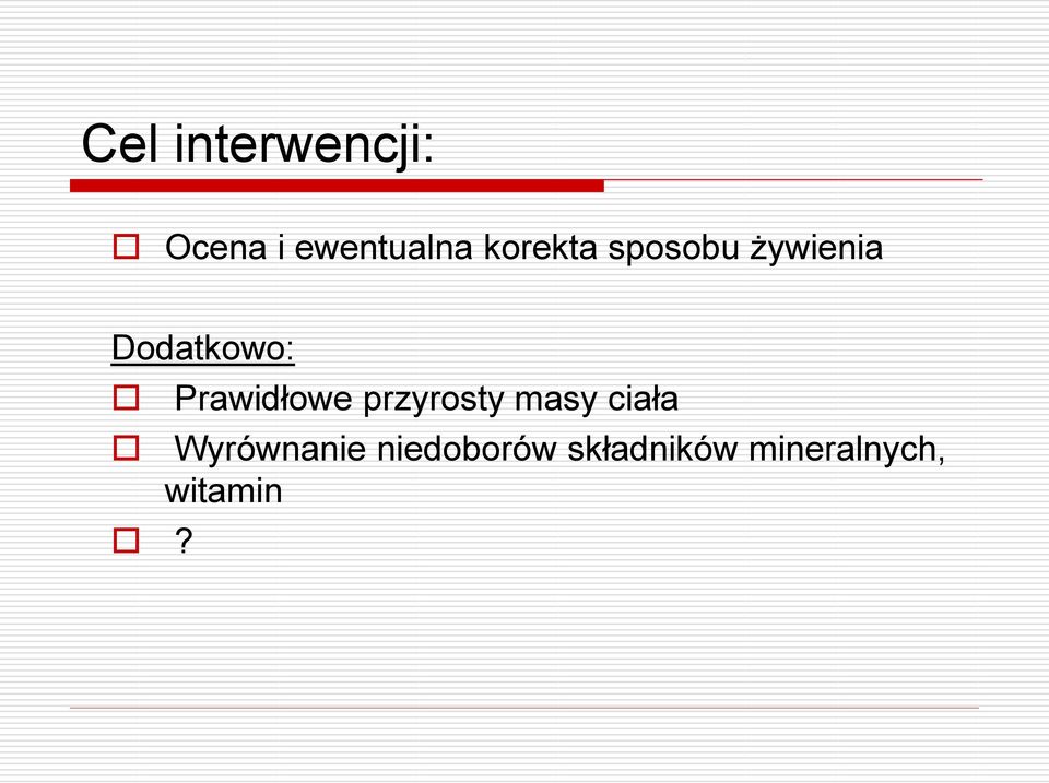 Prawidłowe przyrosty masy ciała