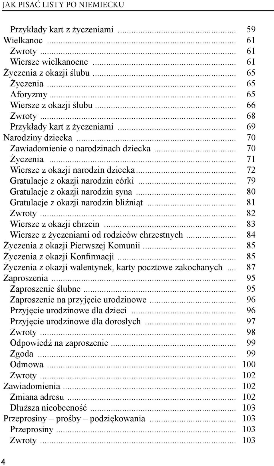 .. 72 Gratulacje z okazji narodzin córki... 79 Gratulacje z okazji narodzin syna... 80 Gratulacje z okazji narodzin bliźniąt... 81 Zwroty... 82 Wiersze z okazji chrzcin.