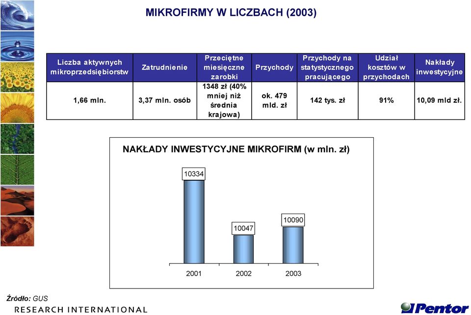 zł Przychody na statystycznego pracującego Udział kosztów w przychodach Nakłady inwestycyjne 142 tys.