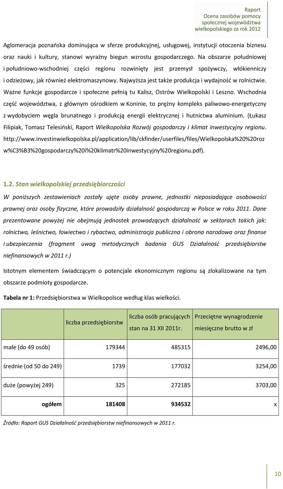 Najwyższa jest także produkcja i wydajność w rolnictwie. Ważne funkcje gospodarcze i społeczne pełnią tu Kalisz, Ostrów Wielkopolski i Leszno.