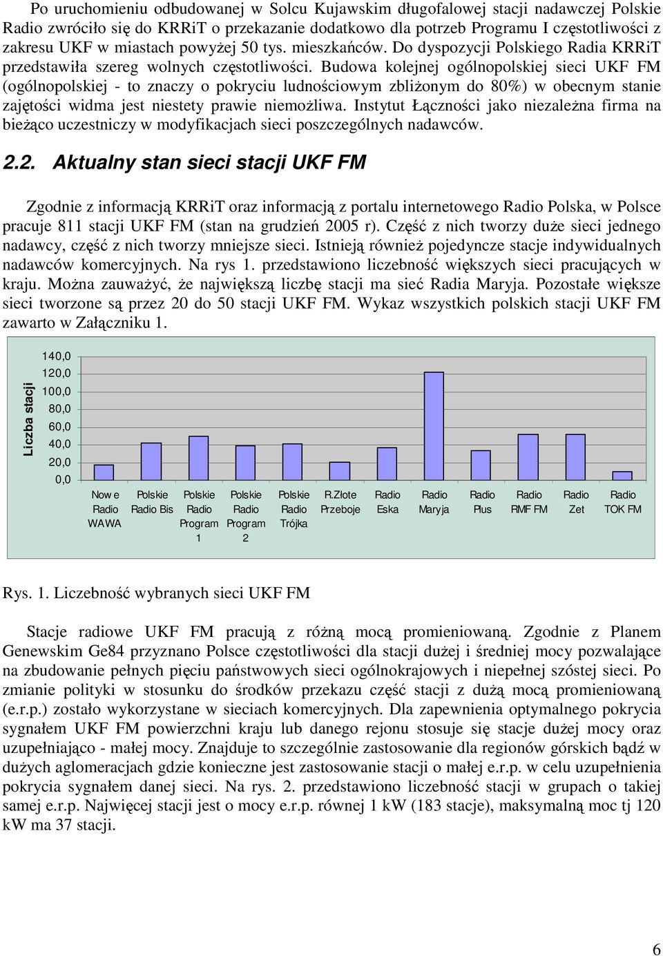 Budowa kolejnej ogólnopolskiej sieci UKF FM (ogólnopolskiej - to znaczy o pokryciu ludnościowym zbliŝonym do 80%) w obecnym stanie zajętości widma jest niestety prawie niemoŝliwa.
