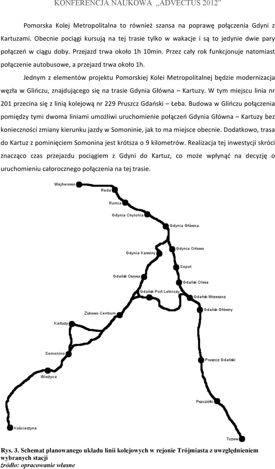 Jednym z elementów projektu Pomorskiej Kolei Metropolitalnej będzie modernizacja węzła w Glińczu, znajdującego się na trasie Gdynia Główna Kartuzy.