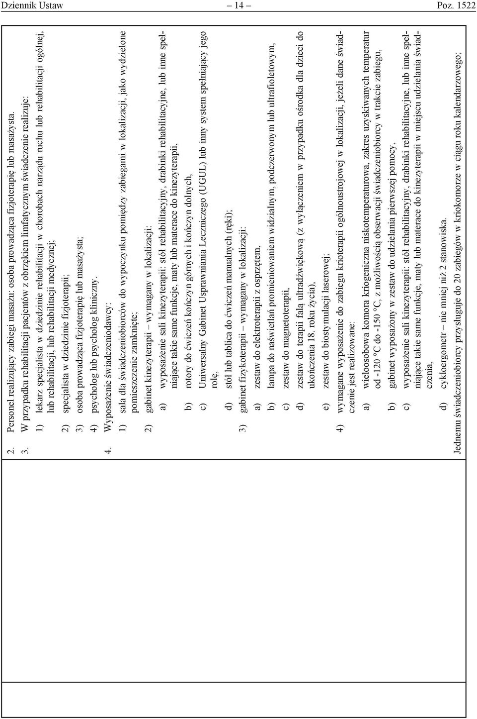 rehabilitacji, lub rehabilitacji medycznej; 2) specjalista w dziedzinie fizjoterapii; 3) osoba prowadząca fizjoterapię lub masażysta; 4)