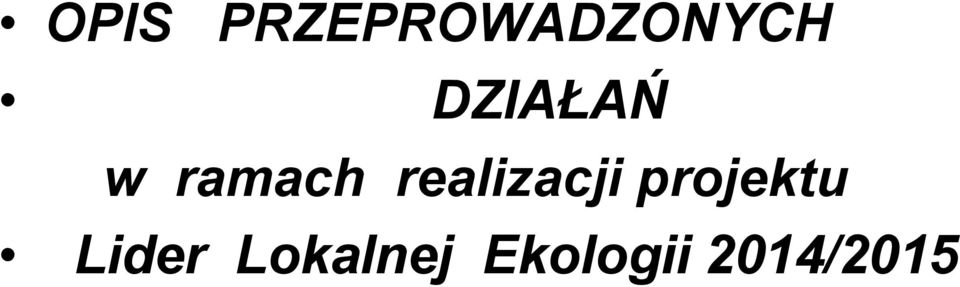 realizacji projektu