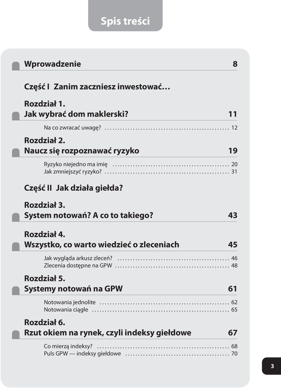 A co to takiego? 43 Rozdział 4. Wszystko, co warto wiedzieć o zleceniach 45 Jak wygląda arkusz zleceń?... 46 Zlecenia dostępne na GPW... 48 Rozdział 5.