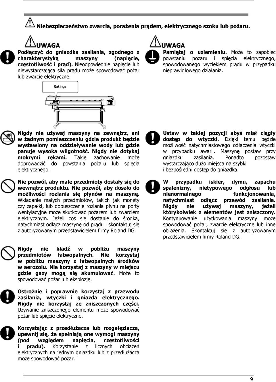 Może to zapobiec powstaniu pożaru i spięcia elektrycznego, spowodowanego wyciekiem prądu w przypadku nieprawidłowego działania.